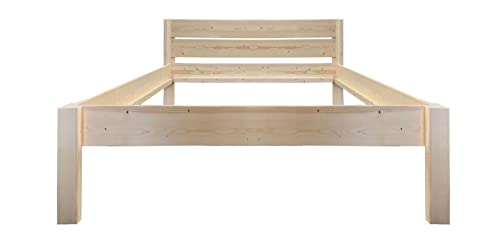 LIEGEWERK Bett Designbett mit Kopfteil 120x200 cm Massivholzbett Holz 120 Holzbett (120cm x 200cm)