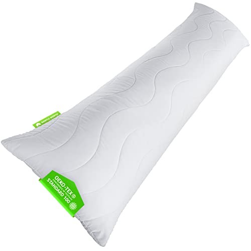 Hochwertiges Seitenschläferkissen - Langes Kissen für Seitenschläfer - Body Pillow - Körperkissen für Erwachsene mit Mikrofaser-Füllung (40 x 145 cm) - Ökotex - Schlafkissen Waschbar