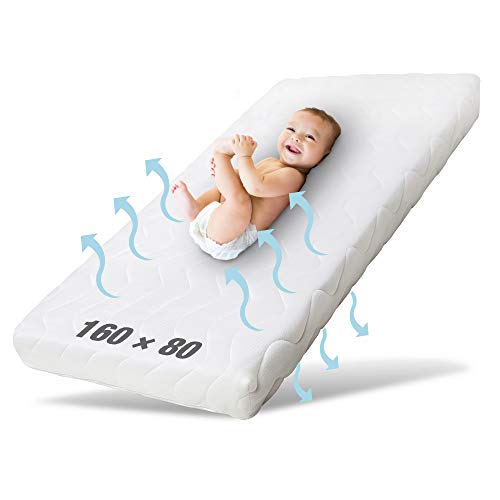 Ehrenkind® Kindermatratze Pur | Baby Matratze 80x160 Standard 100 by OEKO-TEX | Babymatratze 80x160 aus hochwertigem Schaum und Hygienebezug