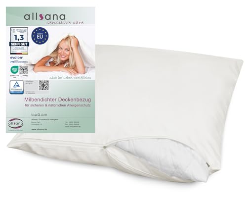 Allsana Allergiker Kissenbezug 70x90 cm | Allergie Bettwäsche | Anti Milben Encasing | Milbenschutz für Hausstauballergiker | allergendichter Zwischenbezug für das Kopfkissen | TÜV geprüft