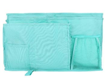 Zerodis Bedside Caddy 8 Taschen Durable Oxford multifunktionale Nachttisch Tidy Bag Hanging Storage Organizer für Kopfteile Bett Schienen Dorm Zimmer Etagenbetten Krankenhausbett(Blau)