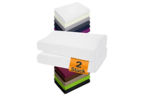 npluseins 2er Pack Spannbezüge Kissenbezüge für Gesundheitskissen 1450.2049, 1 Pack (2 Stück) - 40-45 x 60-80 cm, weiß