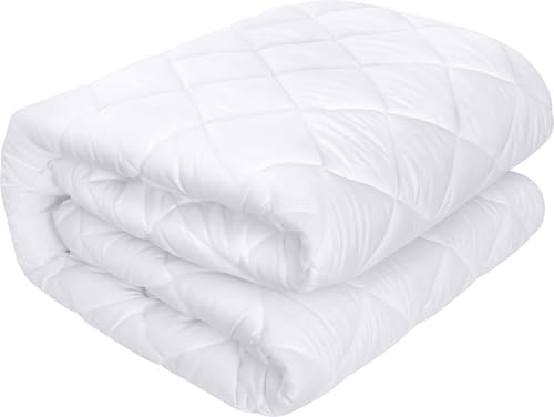 Utopia Bedding Gesteppter Matratzenschoner 180 x 200 cm, Spannmatratzenauflage, Tiefe Tasche Matratzenbezug dehnt Sich bis zu 38 cm (Weiß)