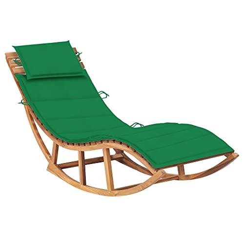 Youuihom Sonnenliegen, Liegestühle für den Rasen, Liegen für den Pool, Schaukelliege mit Auflage Massivholz Teak Geeignet für Strand, Terrasse, Rasen, Pool, Hinterhof, Garten, Deck