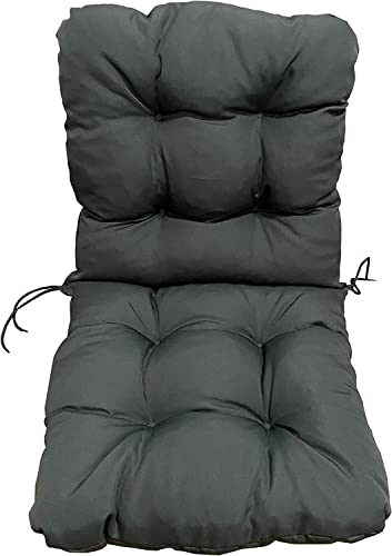 Pillows24 Stuhlauflage Niedriglehner, Sitzkissen und Rückenkissen für stühle, Wasserabweisend & UV-geschützt Stuhlkissen Auflage, Sessel Stuhl Pad für Gartenstuhl (100x50x8cm Anthracite 1 Stück
