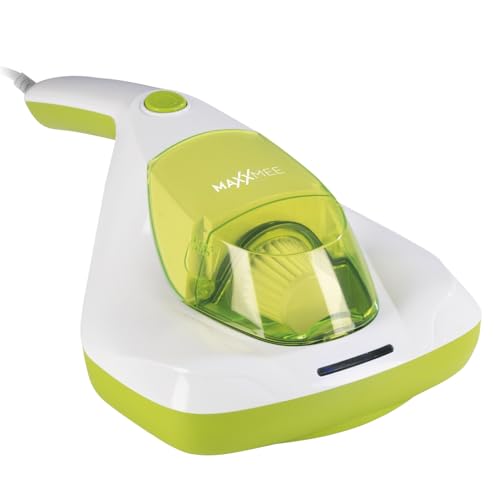 MAXXMEE Milben-Handstaubsauger | Antimilben-Sauger mit UV-C Licht, vernichtet 99,9% aller Milben | inkl. HEPA Filter und 250ml Staubbehälter [Matratzensauger/Limegreen]