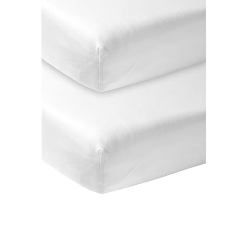 Meyco Baby Uni Spannbettlaken Kinderbett White 60x120cm 2er Pack