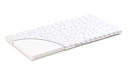 Träumeland T030302 Wiegenmatratze Wash Softschaumkern für guten Liegekomfort mit Baumwollbezug, 45 x 90 cm