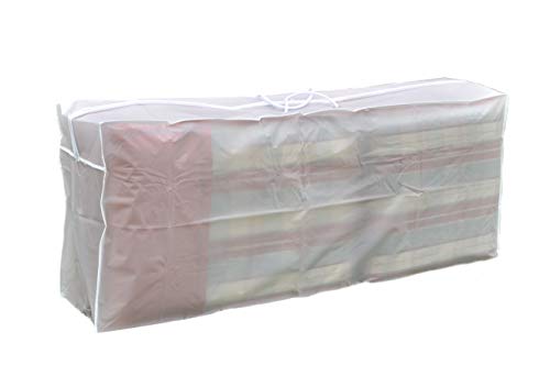 Spetebo Wetterschutzhülle für Sitzpolster - transparent - Tragetasche für Gartenmöbel Auflagen Kissentasche für Hochlehner Niedriglehner