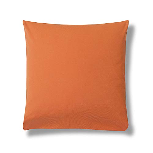 ESTELLA Kissenbezug Feinjersey | Terracotta | 40x40 cm | ideale Passform und praktischer Reißverschluss | trocknerfeste und bügelfreie Kissenhülle aus 100% Baumwolle