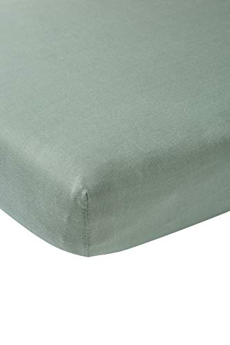 Meyco Baby Spannbettlaken Kinderbett - Uni Stone Green - 60x120cm - Einzelpackung