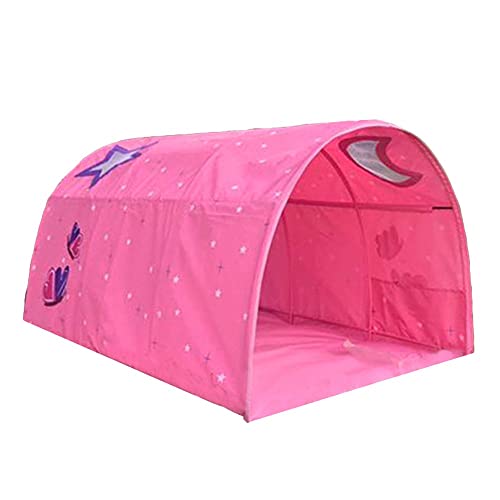 HI SUYI Kinder-Hochbett Tunnelzelt für 90-100 cm Breite Hochbett Etagenzelt, Stoff, Rosa, Einzelbett