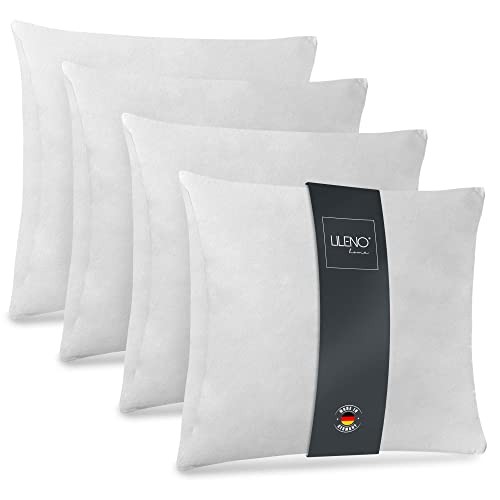 LILENO HOME 4er Set Kissenfüllung 50 x 50 cm - waschbares Innenkissen geeignet für Allergiker - Polyester Kisseninlet als Couchkissen, Sofa Kissen, Cocktailkissen und Kopfkissen