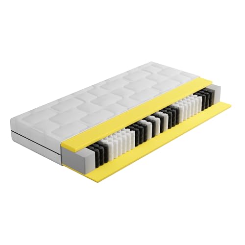 BMM Matratze 180x200 cm Ortho Medic Plus Taschenfederkernmatratze Härtegrad H3/Öko-Tex Zertifiziert/orthopädische 7 Zonen Matratze Höhe 25 cm/Matratzen produziert in Deutschland