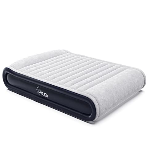 Evajoy Air Mattress, 228 x 152 x 43 cm Air Mattress with Built-in Pump, Queen Size Air Mattress with Storage Bag for Camping and Storage Bag for Guest Mattress