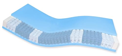 AM Qualitätsmatratzen Hochwertige 7-Zonen Taschenfederkernmatratze 80x200 cm - 24 cm Premiumhöhe - Tonnentaschenfederkernmatratze 80x200cm - H3