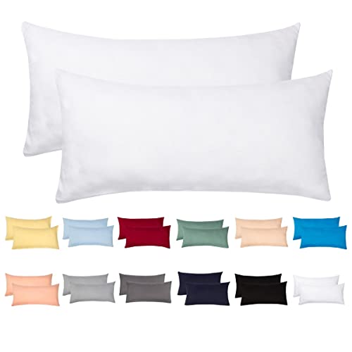 Livessa 2er Set Kissenbezug 40 x 80 cm -Verdeckter Reißverschluss an der langen Seite, Kopfkissenbezug aus%100 Baumwolle Jersey Stoff, Ultra weich und atmungsaktiv, Oeko-Tex Zertifiziert