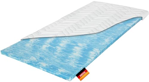 Meos® Gel-Schaum Topper 80x200 für Matratzen & Boxspringbett - Made in Germany - mit Spanngummis - hohes RG 50 - Bezug bis 60°C waschbar - Gel Matratzenauflage (80 x 200 cm)