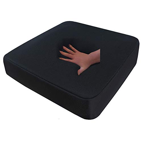 Viscoelastisches Sitzkissen viskoelastische Sitzauflage schwarz 45 x 43 x 7 cm Visco Visko Kissen für Rollstuhl Bürosessel Chefsessel Auto LKW Bus Dekubitus Sitzpolster Rücken Sitzauflage für Reise