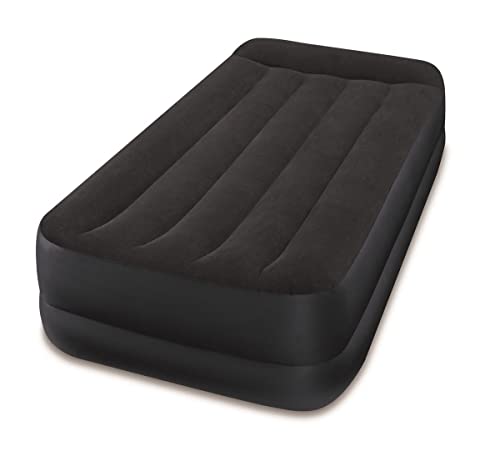 Intex Erwachsene Twin Pillow Rest Raised Airbed with Fiber-Tech Bip, Top: Black/Bottom: Blue, 99 x 191 x 42 cm, 64122