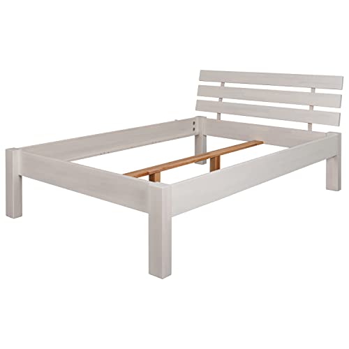 Schwarzwald Massivholz Kernbuche Comfort Bett Beethoven 50 cm hoch, weiß, 180 x 200 cm