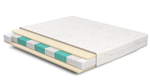 Meisterschlaf Matratze 200x240 cm - SERA H2 - Tencel - Orthopädische 7-Zonen - Höhe 22 cm - Ideal für Allergiker & Schwitzer - Tonnentaschen - Taschenfederkernmatratze 200x240