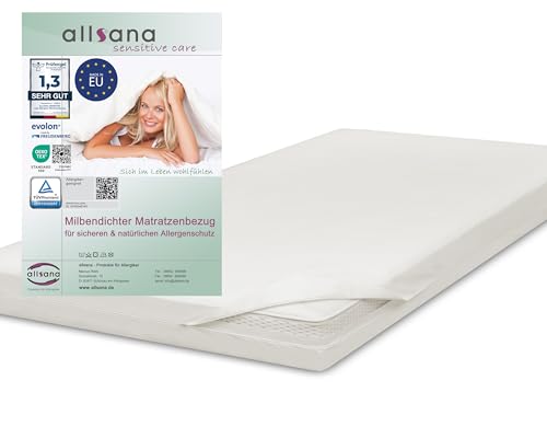 Allsana Allergiker Matratzenbezug für Topper 180x200x8 cm | Anti Milben Encasing Topper| Milbenschutz für Hausstauballergiker | allergendichter Zwischenbezug für den Matratzentopper | TÜV geprüft