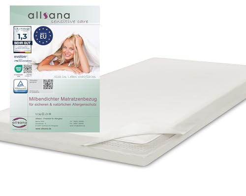 Allsana Allergiker Matratzenbezug für Topper 200x200x8 cm | Anti Milben Encasing Topper| Milbenschutz für Hausstauballergiker | allergendichter Zwischenbezug für den Matratzentopper | TÜV geprüft