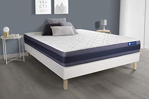 Actiflex Morpho matratze 160x210cm + Bettgestell mit lattenrost - Dicke : 24cm - Taschenfederkern und Memory-Schaum - H3