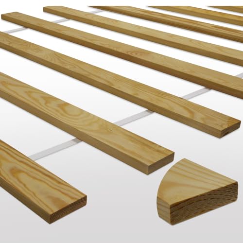 FURNIFY Lattenrost Rollrost Bettrost Lattenrahmen aus Kieferholz für Bett und Matratzen - Stabiles Massivholz (100 x 200 cm)