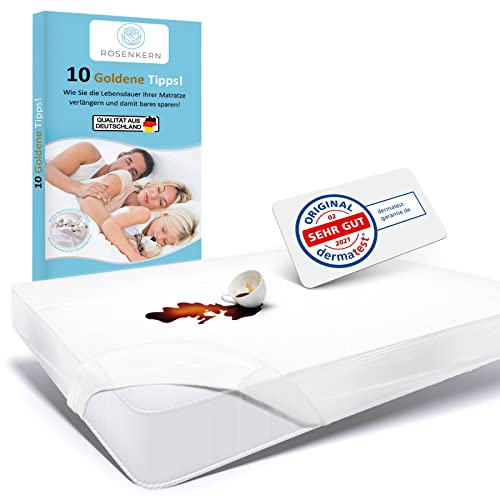 Rosenkern® Mattress Protector 140x220 Wasserdichter Matratzenschoner 140x220cm - Nässeschutz mit anschmiegsamer Baumwolle - Inkontinenzunterlage als Spannbettlaken