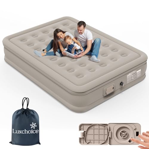 Luxchoice Luftbett 2 Personen Luftmatratze Selbstaufblasend mit Tragbare Pump und Anti-Verschleiß und Anti-Lärm Premium Fabric Aufblasbare Matratze Gästebett für Camping oder Heimgebrauch