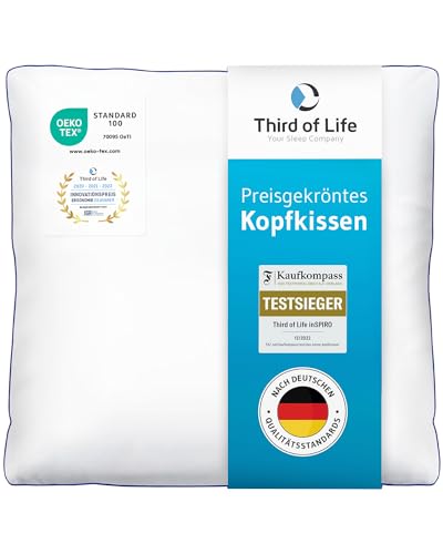 Kopfkissen 60x60 inSPIRO vom Gewinner des Innovationspreis Ergonomie 2022, Bestes ergonomisches Schlafkissen, Geeignet für Seitenschläfer, Rückenschläfer & Bauchschläfer, Optimales HWS Nacken-Kissen