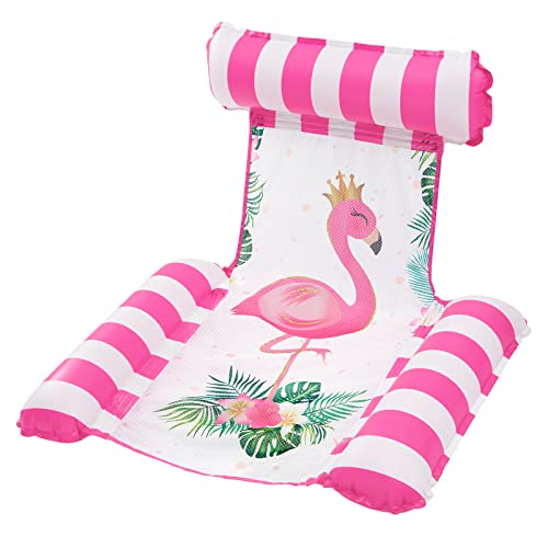 WERNNSAI Wasserhängematte Liege - Flamingo Wasser Hängematte Schwimmmatte für Erwachsene Aufblasbare Schwimmbecken Hängematte Schwimmende Mehrzweck Pool Liegeliege für Den Sommer Außenpool Strand See