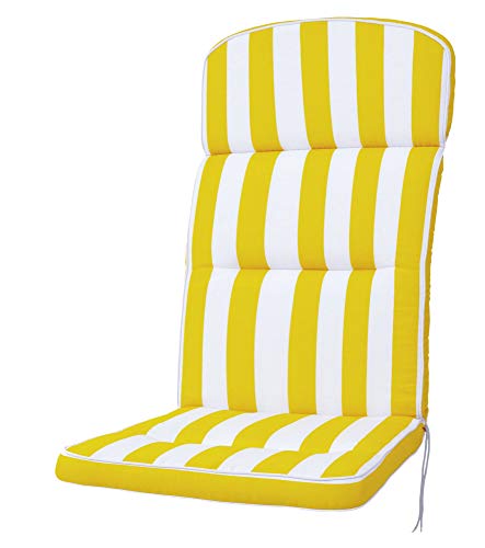 Kettler Polen KETTtex 2153 Auflage Hochlehner Alicante Blockstreifen gelb-weiß Sitzpolster 120x50x7 cm