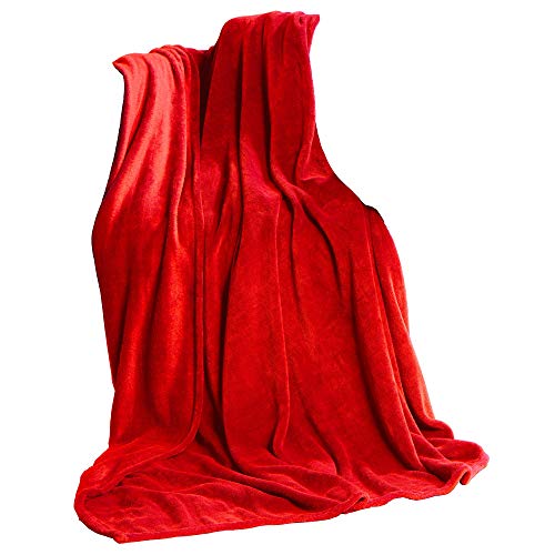 CelinaTex Flauschige Kuscheldecke 150 x 200 cm rot Decke Sofa Wohndecke weich Soft Mikrofaser Fleece Oeko-TEX TV-Decke