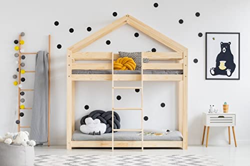 RC ROOM COLOREE for kids Etagenbett aus Holz – 2-Sitzer/Hütte für Kinder Leo DOBLO 70 x 160 cm mit Lattenrost