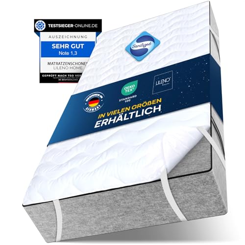 LILENO HOME Matratzenschoner 80x200 cm - Matratzenauflage 80x200 atmungsaktiv u. waschbar- extra weicher Matratzenschoner als Matratzen-Cover u. Schoner für Topper, Boxspringbett u. als Unterbett
