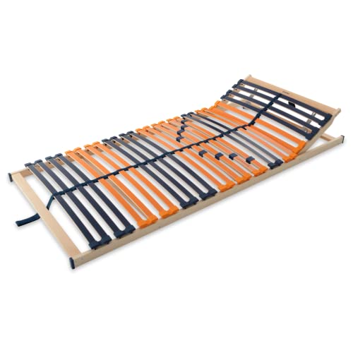 Emma Premium Lattenrost 080x200 cm I 7-Zonen Lattenrost mit verstellbarem Kopfteil und progressiver Federung I 28 Echtholzleisten I Made in Germany I Selbstmontage
