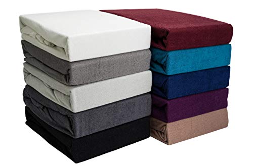Frottee Spannbettlaken für Boxspringbett & Wasserbett | Weiß | 180x200-200x220cm | Extra dickes Material 160g/m² | OEKO-TEX Made in Green, Hautsympathisch, Atmungsaktiv
