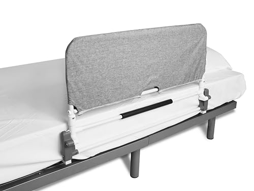KMINA - Bettgitter Rausfallschutz Faltbar (von 90 bis 180 cm), Verstellbarer Aufstehhilfe Bett Senioren, Klappbares Bettgitter für Ältere Menschen, Bettgitter Klappbar Erwachsene