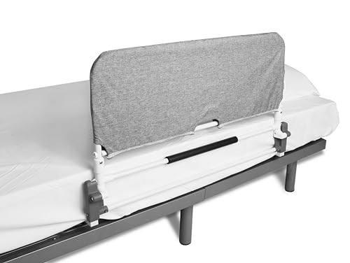 KMINA - Bettgitter Rausfallschutz Faltbar (von 90 bis 180 cm), Verstellbarer Aufstehhilfe Bett Senioren, Klappbares Bettgitter für Ältere Menschen, Bettgitter Klappbar Erwachsene