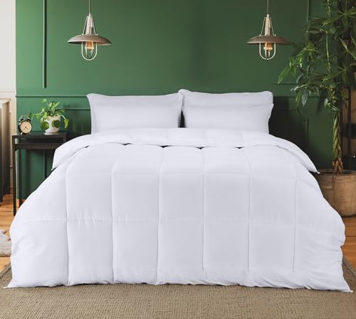 Utopia Bedding Premium Warm Bettdecke 200 x 220 cm, Mikrofaser-Bettdecke für Luxuriösen Ganzjahreskomfort, Stilvolle Steppdecke mit Unglaublich Weicher und Gemütlicher Textur (Weiß)