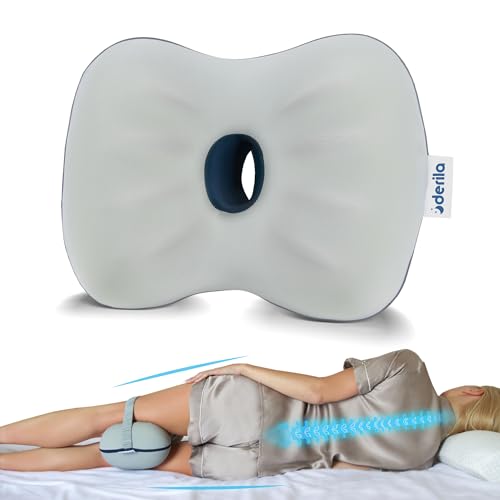 Derila Kniekissen für Seitenschläfer. Memory Foam Beinkissen Hilft bei Knieschmerzen, Rückenschmerzen, Hüftschmerzen und Ischiasbeschwerden. Lagerungskissen Knie