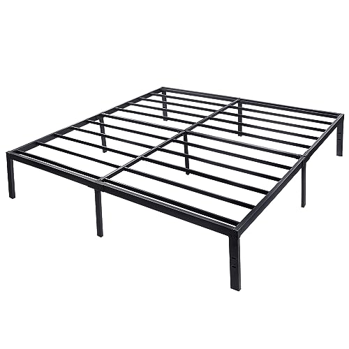 Montafox Metallbett Bett Bettgestell Bettrahmen 90x200x41 cm | 140x200x41 cm | 200x200x41 cm mit Lattenrost Metall 41cm H schwarz, Größe:200 x 200 x 41 cm