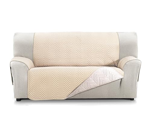 Martina Home Sofaüberwurf Milano für 4-Sitzer, XL, Beige/Leinen
