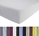 ENTSPANNO Jersey-Luxus-Spannbettlaken für Wasser- und Boxspringbett in Weiß aus gekämmter Baumwolle. Spannbetttuch mit Einlaufschutz, 180 x 200 | 200 x 200 | 200 x 220 cm, bis 40 cm hohe Matratzen