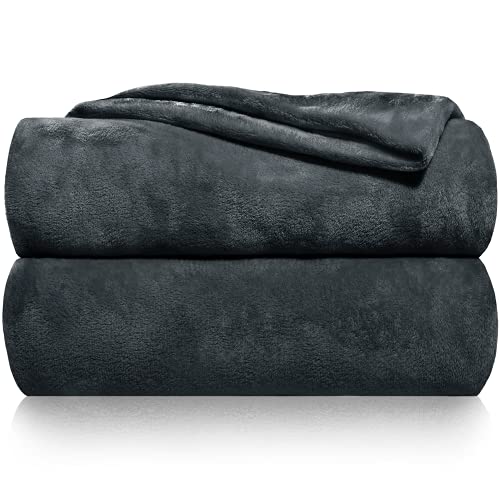 Gräfenstayn® Kuscheldecke flauschig & super weich - hochwertige Fleecedecke auch als Wohndecke, Tagesdecke, Sofadecke & Wohnzimmer geeignet - Überwurf Decke Sofa & Couch (Anthrazit, 200x150 cm)
