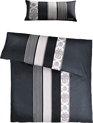 Joop! Bettwäsche Ornament Stripe Mako-Satin schwarz Größe 135x200 cm (40x80 cm)
