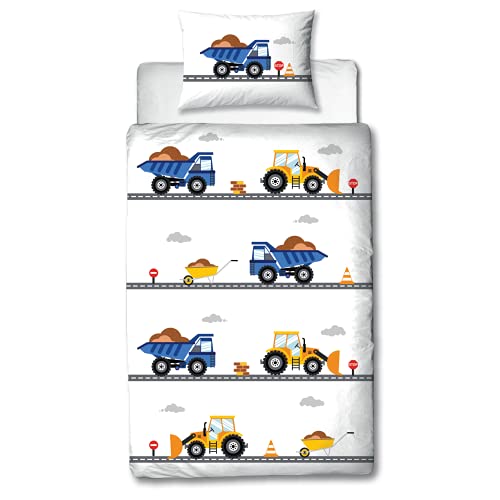 MTOnlinehandel TRAUMHELDEN Babybettwäsche 135x100 Flanell/Biber - 1 Kissenbezug 40x60 + 1 Bettbezug 100x135 cm - Hochwertige Jungen-Bettwäsche (Baumwolle Flanell/Biber, 100 x 135 + 40 x 60)